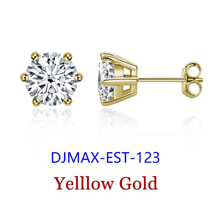 Premium 0.5-2ct Moissanite Diamond Stud Earrings for Women Orginal 925 Sterling Silver Screw Back Women Moissanite Earring 2025