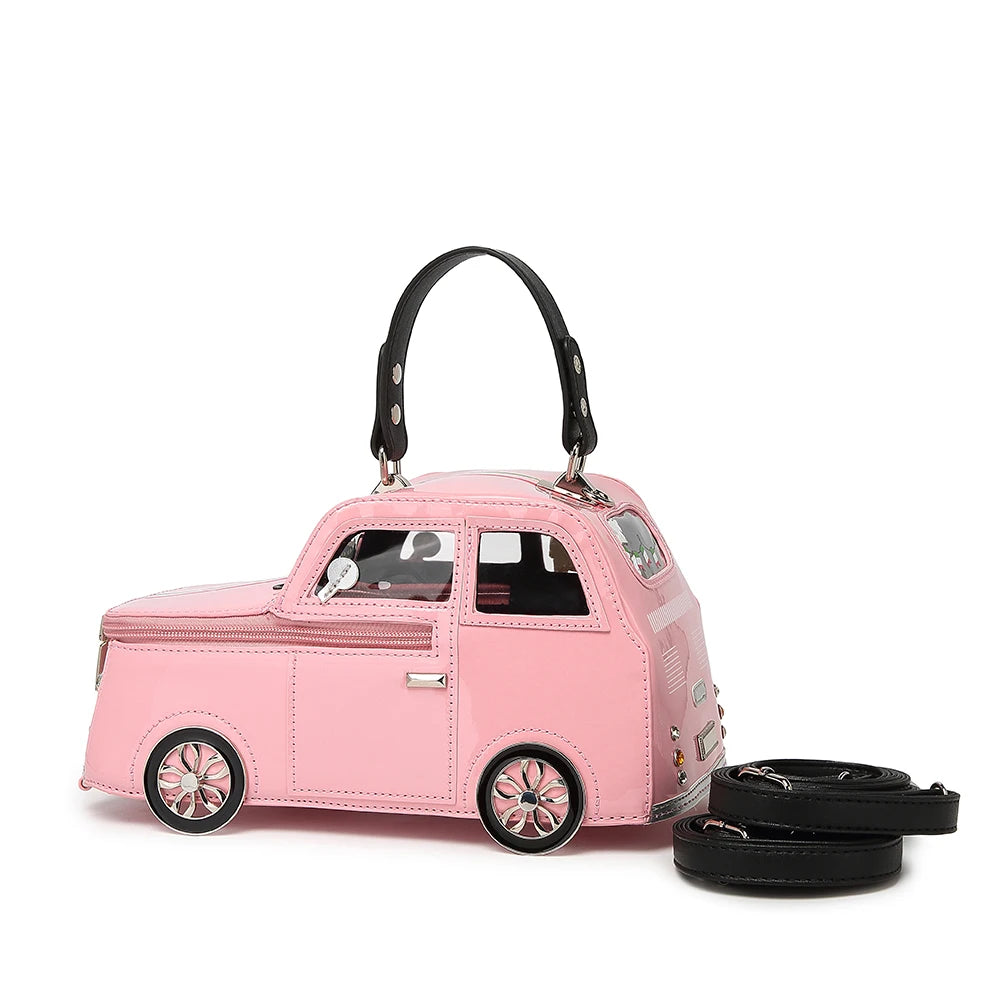 2025 New Cute Cartoon Car Shaped Handbag Ladies Creative 3D Personality Bag Fashionable Ladies Tote Bag