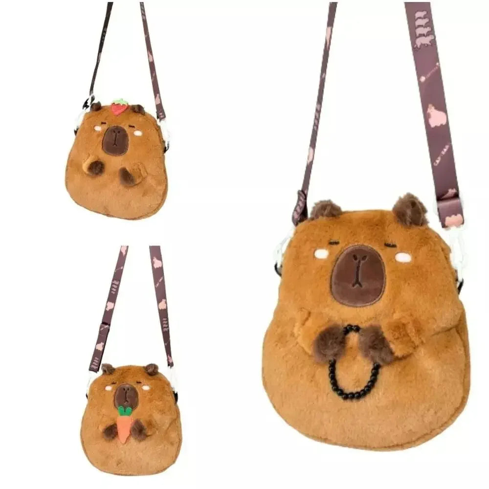 Shoulder Bag Capybara Plush Crossbody Bag Animals Students School Bag Large Capacity Couple Cartoon Knapsack Bags Cute Doll