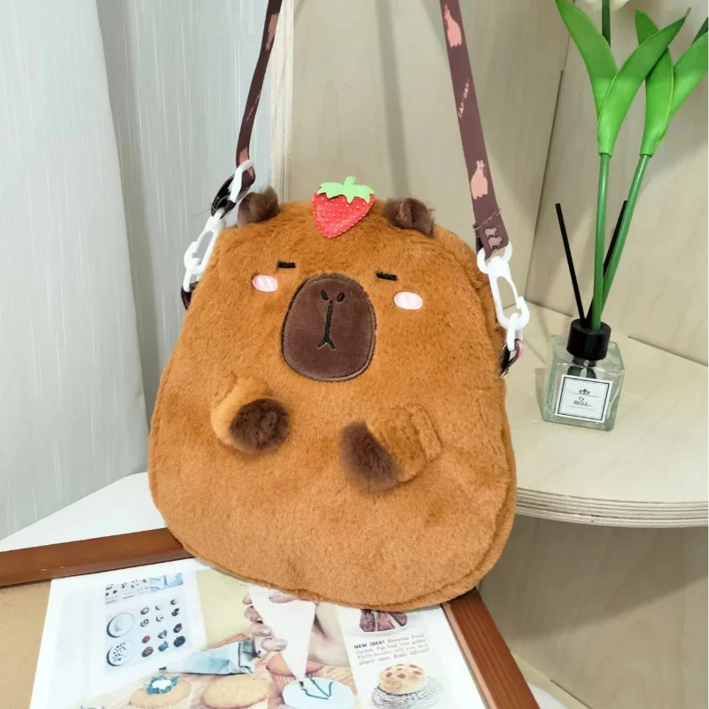 Shoulder Bag Capybara Plush Crossbody Bag Animals Students School Bag Large Capacity Couple Cartoon Knapsack Bags Cute Doll