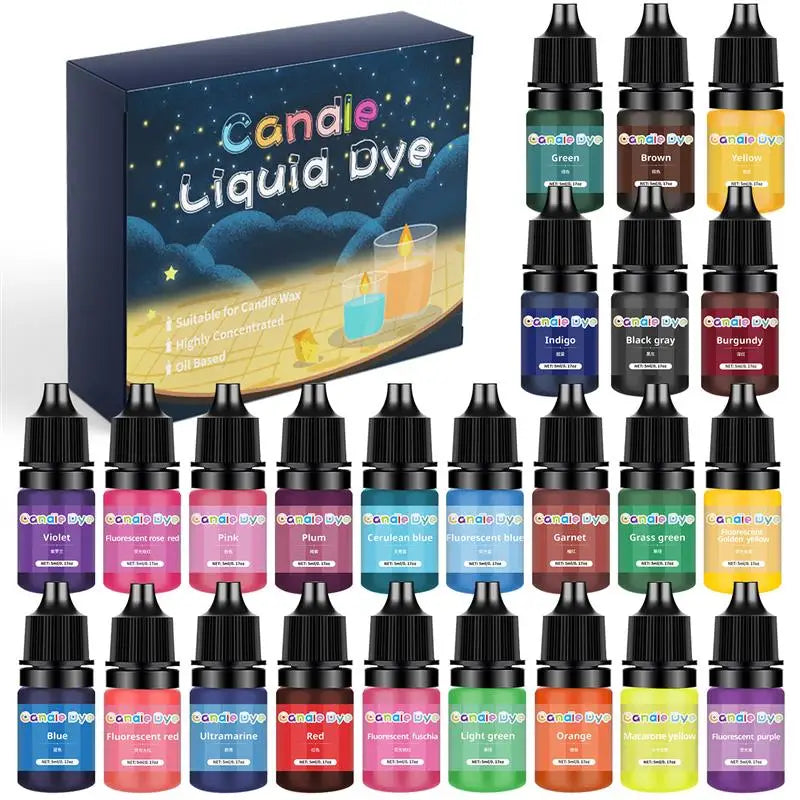Candle Dyes Kit Liquid Colorant Pigment Set DIY Candle Making Supplies Aromatherapy Soap Soy Wax Dye Candle Mold Coloring