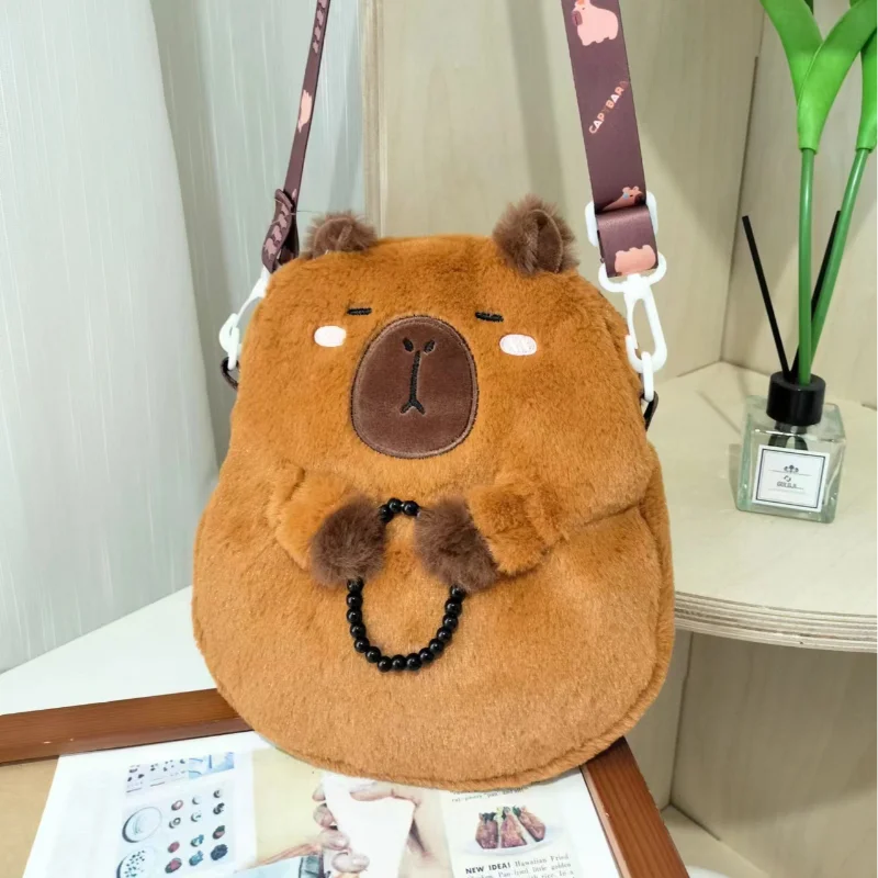 Shoulder Bag Capybara Plush Crossbody Bag Animals Students School Bag Large Capacity Couple Cartoon Knapsack Bags Cute Doll