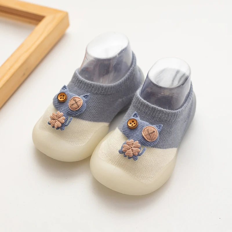 baby socks shoes for spring autumn cute cat style cotton floor shoes soft botton anti-slip first walkers 0-3 years