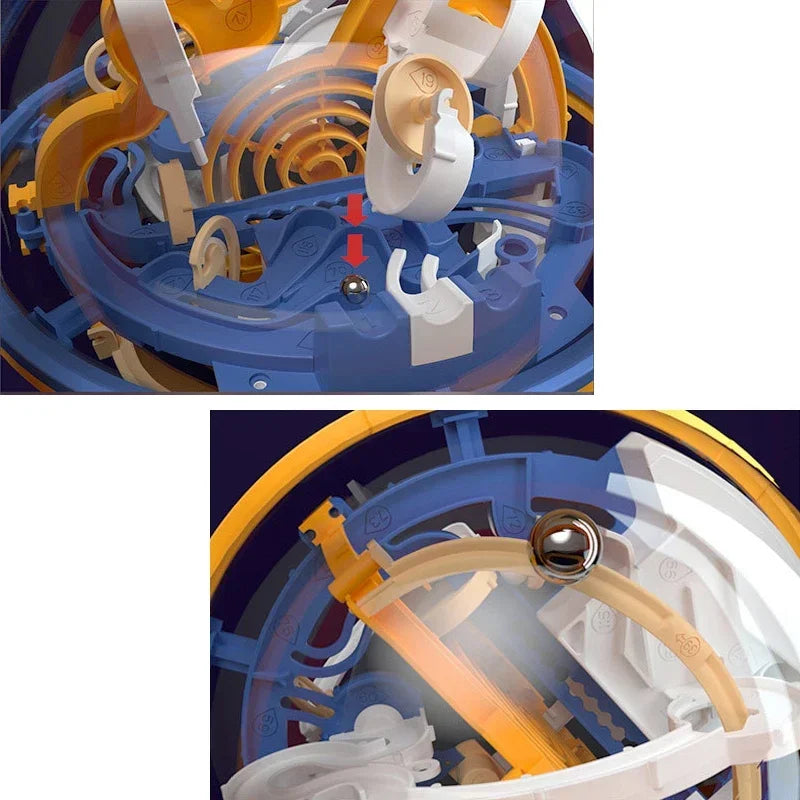 3D Puzzle Ball Maze Toy Children Challenge Obstacle Game Labyrinth Ball 3D Maze Montessori Puzzle Balance Traine Clearance Game