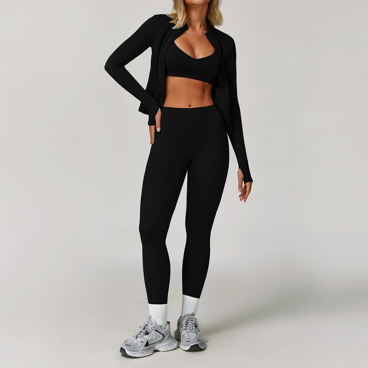 2/3PCS Yoga Suit Sports Set Gym Set Women Tracksuit Running Workout Clothes Long Sleeve Sports Bra Athletic Wear Yoga Clothing