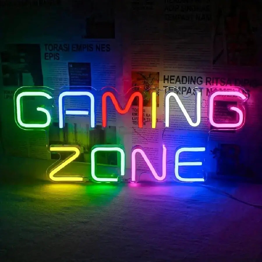 Gamepad Shaped LED Neon Sign for Gamer Room Decor, Gaming Neon Sign for Boys Room Wall Decor, USB Powered Gamer Gifts for Teens
