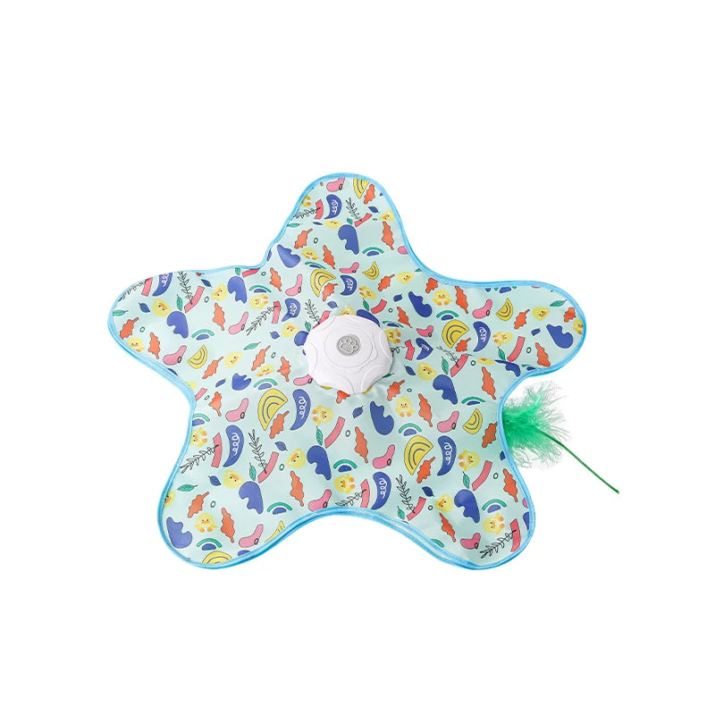 Cat Toys Interactive Hide and Seek Cat Toy with Mouse Squeaky Motion Activated Moving Concealed Feathers Kitten Teaser Toy