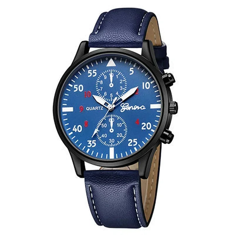 4/2/1pcs New Men Sports Watches Set Man Business Quartz Wristwatch Luxury Brown Leather Bracelet Men Casual Clock Watch(No Box)