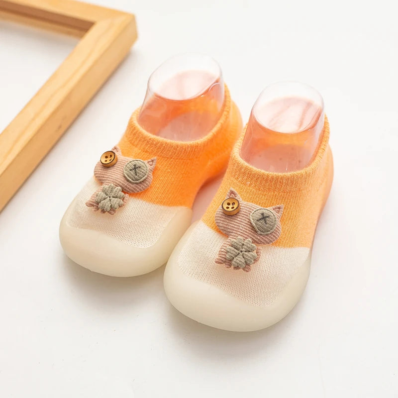 baby socks shoes for spring autumn cute cat style cotton floor shoes soft botton anti-slip first walkers 0-3 years