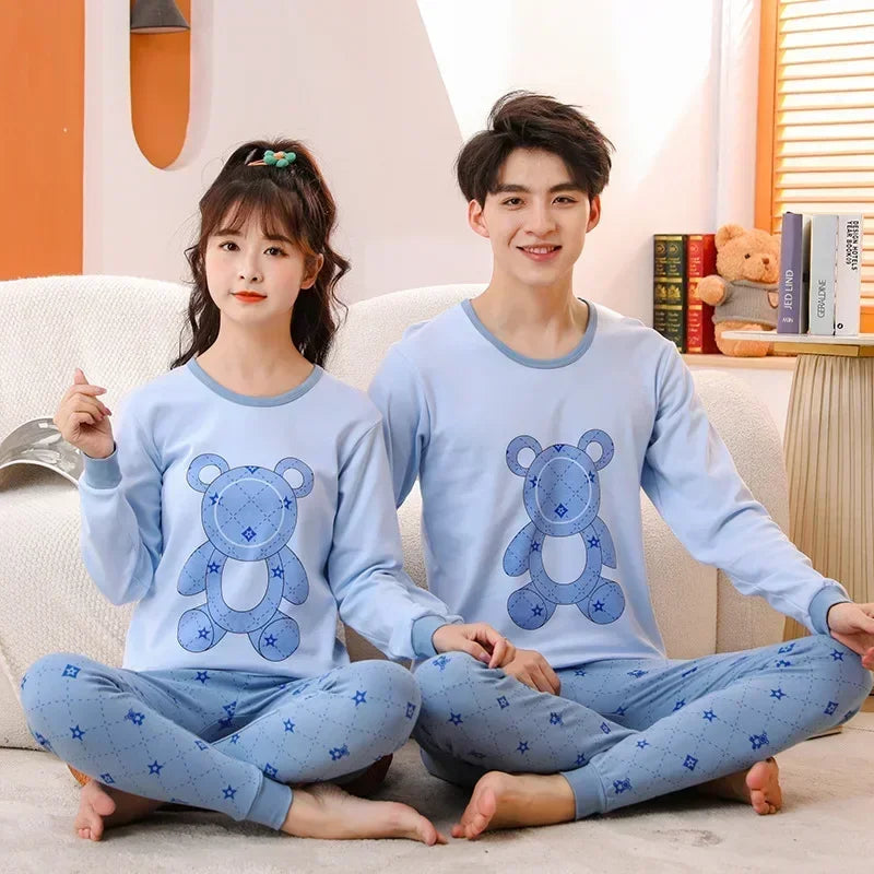 Teenager Boys Animal Cat Pajamas Children's Sleepwear for 12 14 16 Years Kids Pyjamas Cartoon Homewear Cotton Girls Pijamas Suit