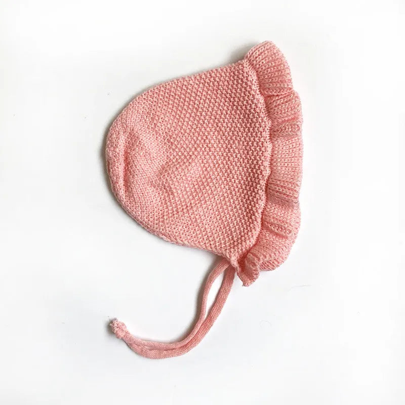 Autumn Newborn Baby Hat Handmade Knitting Hats Fashion Monolayer Ruffle Warmer Caps Kids Hats