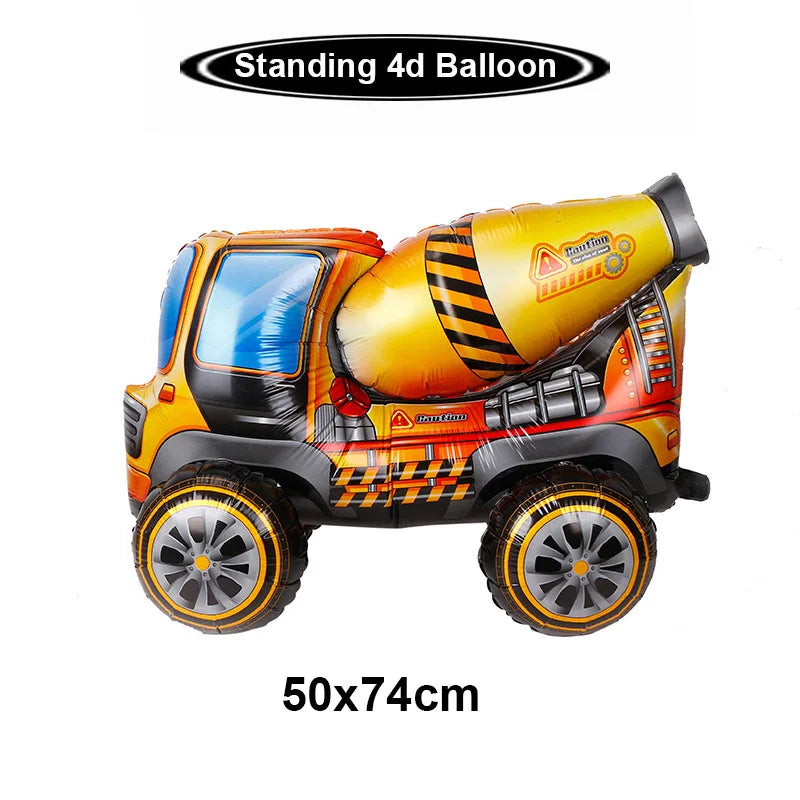 construction truck party tablecloth table runner Engineering excavator theme table cover boy construction birthday party decor
