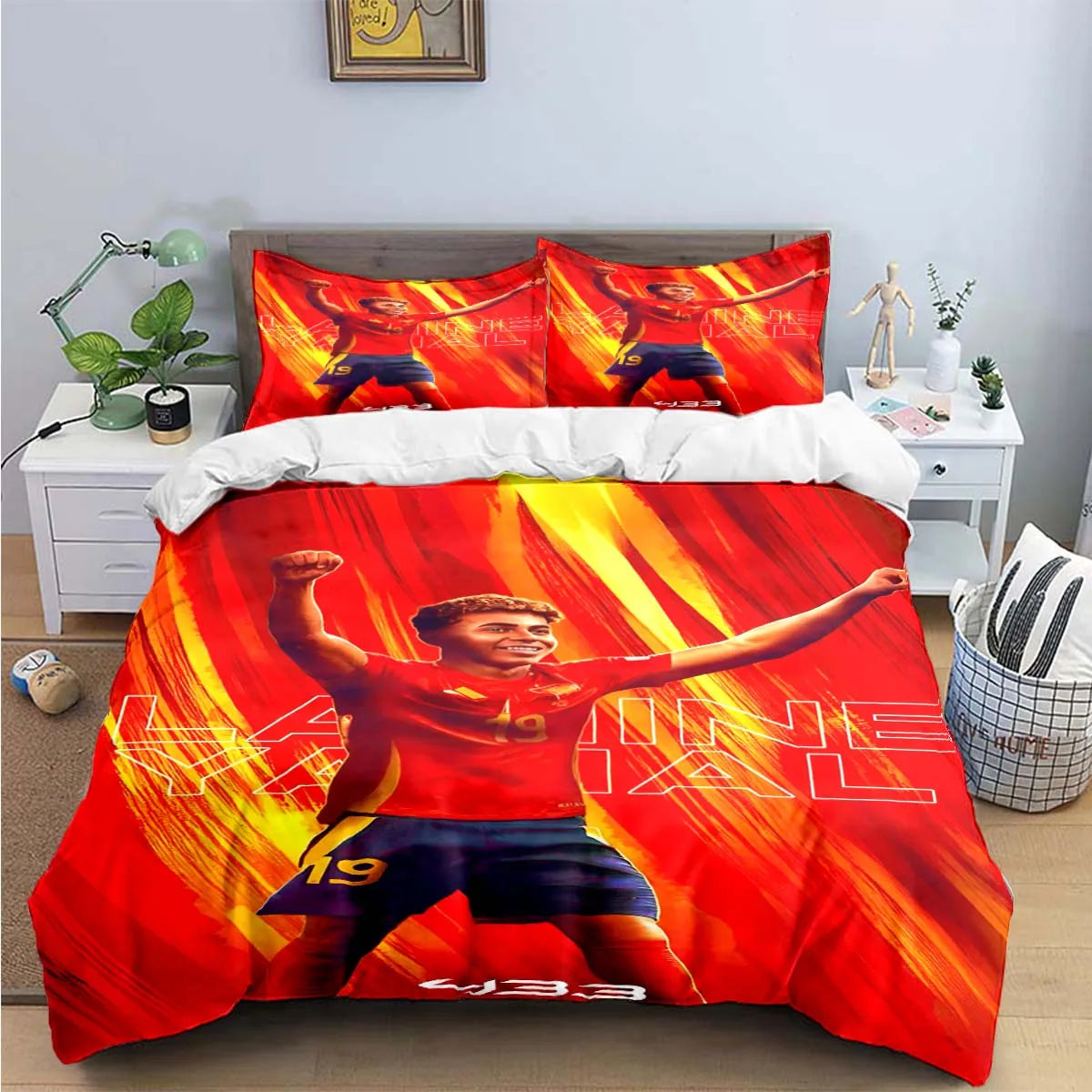 Spain Football Cenozoic Star L-Lamine Y-Yamal Bedding Sets Bed Supplies Set Duvet Cover Bed Comforter Set Bedding Set Gift