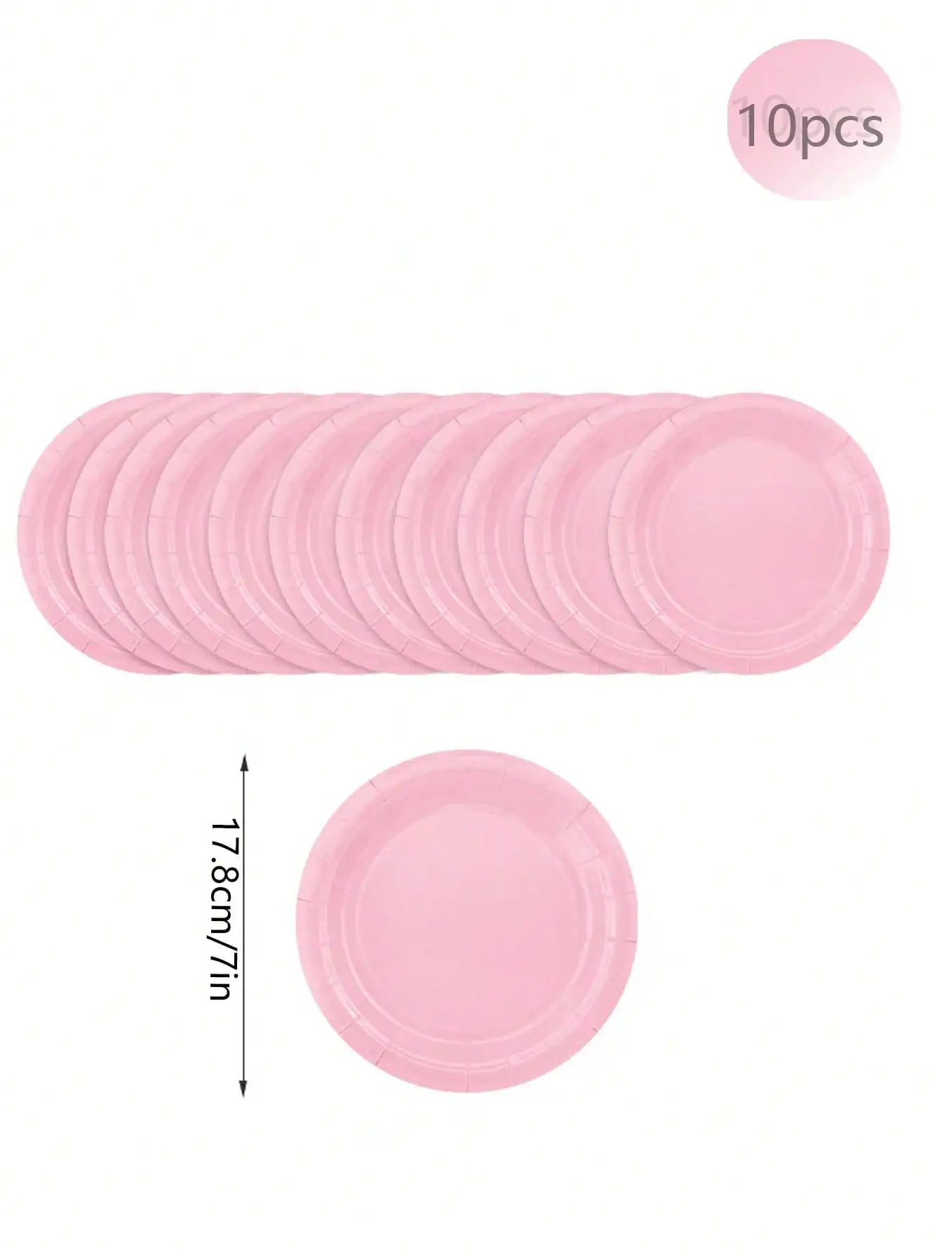 Pink Party Supplies Set Include Paper Plastic Spoons Forks Knives 9/7 Inch Disposable Dinner Dessert Plates