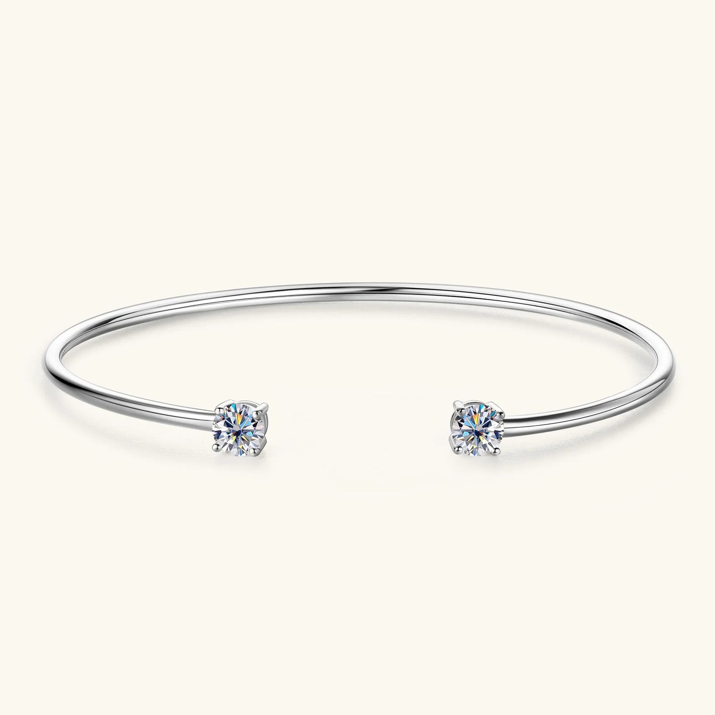 Sweetrain 0.5CT Moissanite Bangle for Women 5mm Lab Created Diamond Bracelet 100% Real 925 Sterling Silver Opening Cuff Bangle