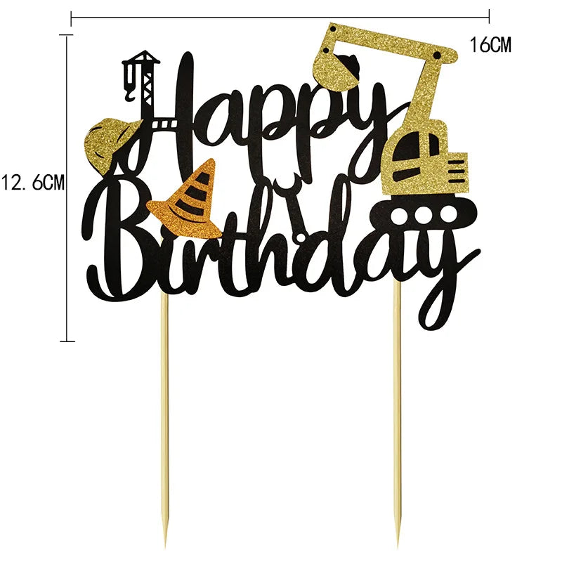 construction truck party tablecloth table runner Engineering excavator theme table cover boy construction birthday party decor