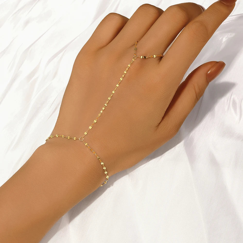 ROXI 925 Sterling Silver Heart/Star Zircon Bracelet With Finger Design For Women Hand Chain Accessories Party Jewelry Gift