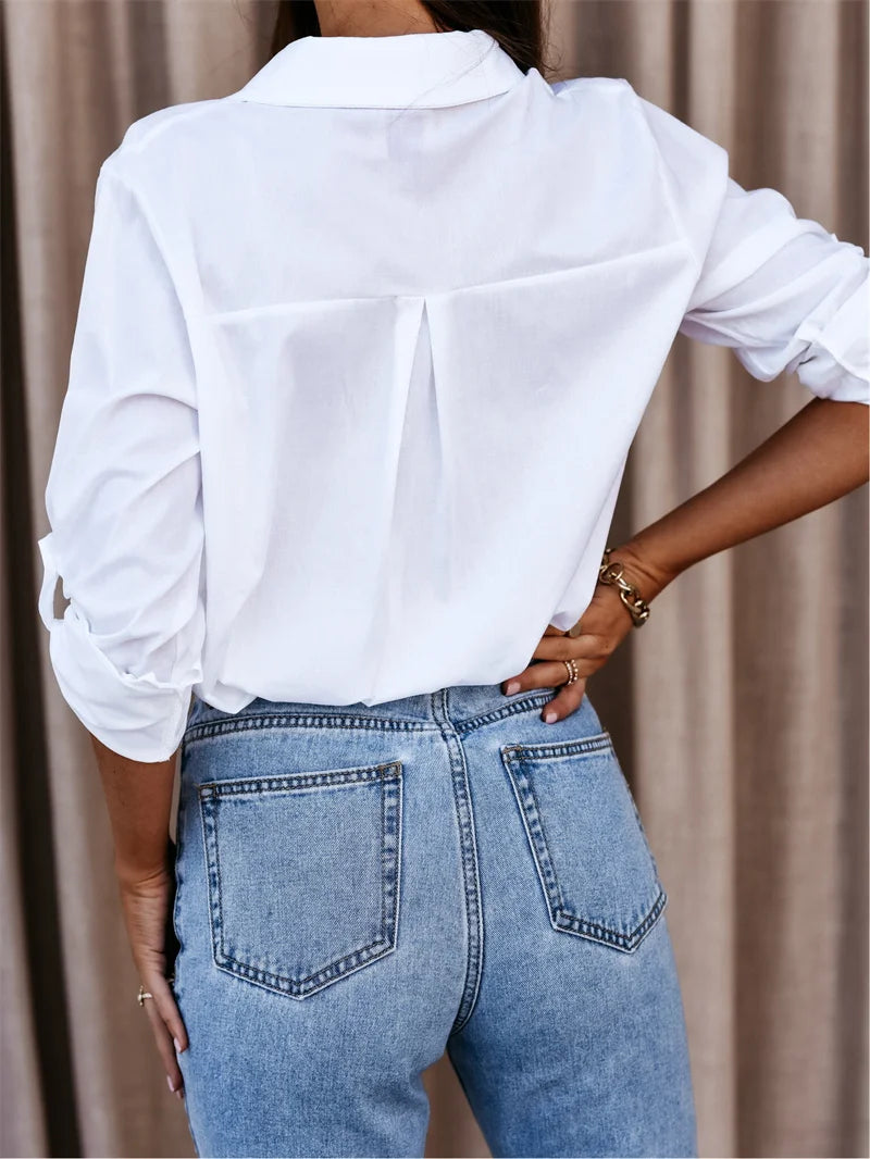 Women Blouse Spring Autumn Long Sleeve Fashion Casual White Shirts Tops Oversized Blouses Female Loose Shirts Daily Streetwear