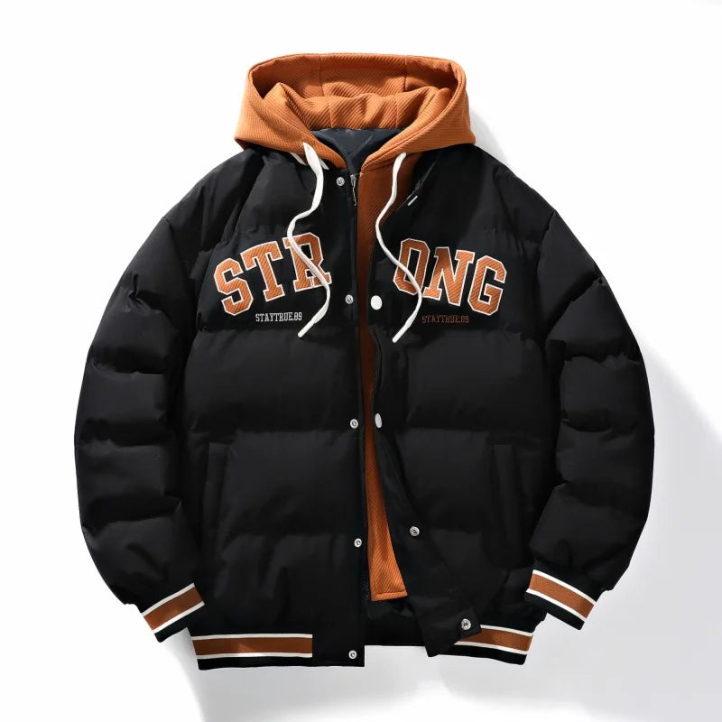 New Men's Hooded Jacket Winter Warm Coat Fashion Printed Jacket For Men Lightweight Padded Jackets Men's Windbreaker Parker Coat