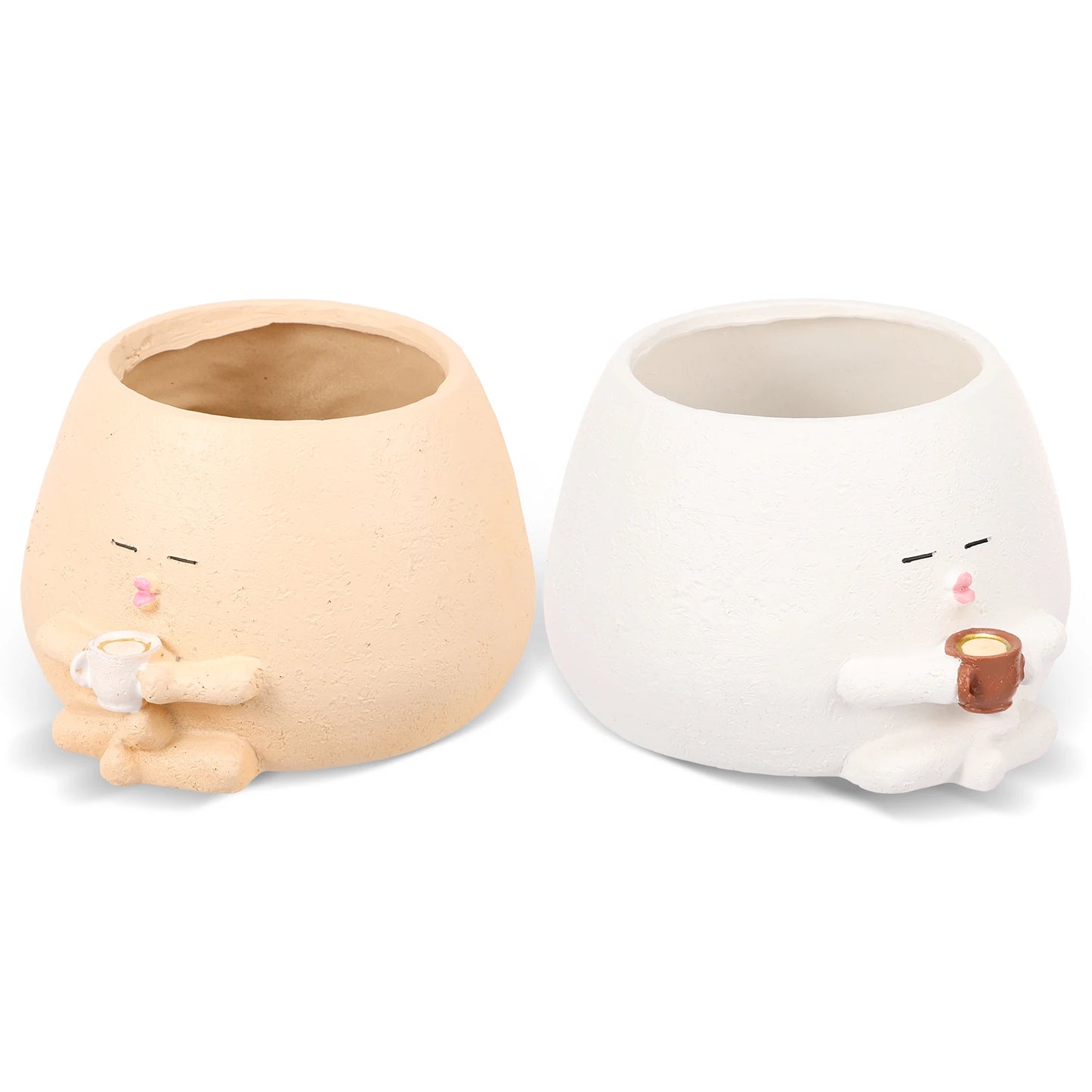 Succulent Pots Smile Face Planter Pot Resin Cute Swing Chair Hanging Creative Flower Planter for Indoor Outdoor Plants