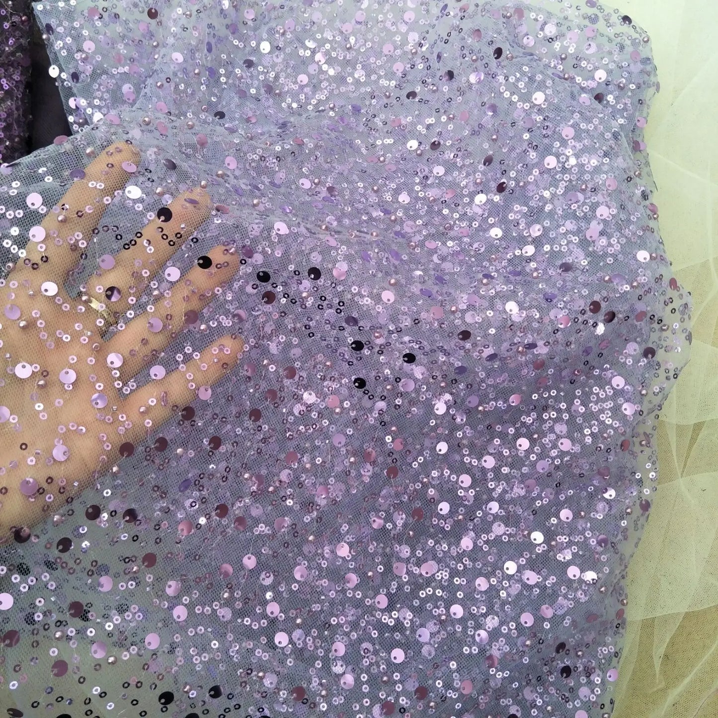 20 Colors beauty wedding dress beading fashion dress lace fabric with pearls 130cm width bridal lace fabric sell by yard