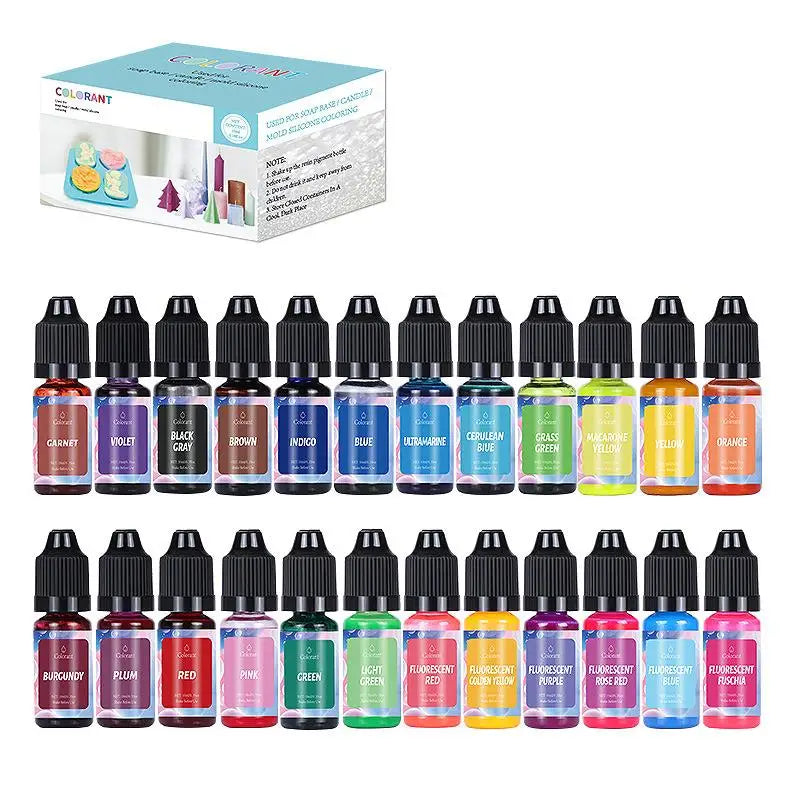 Candle Dyes Kit Liquid Colorant Pigment Set DIY Candle Making Supplies Aromatherapy Soap Soy Wax Dye Candle Mold Coloring