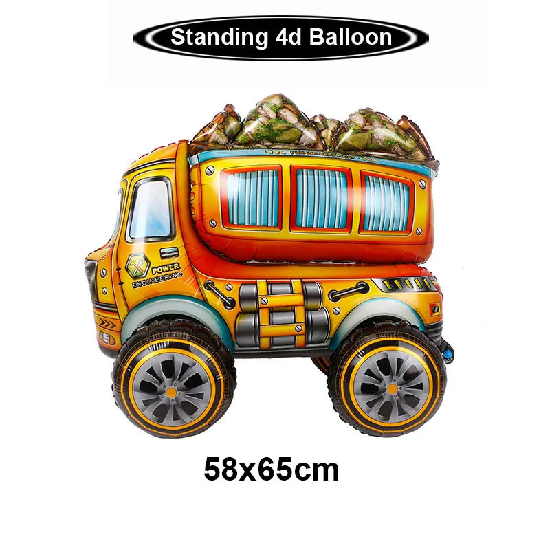 construction truck party tablecloth table runner Engineering excavator theme table cover boy construction birthday party decor
