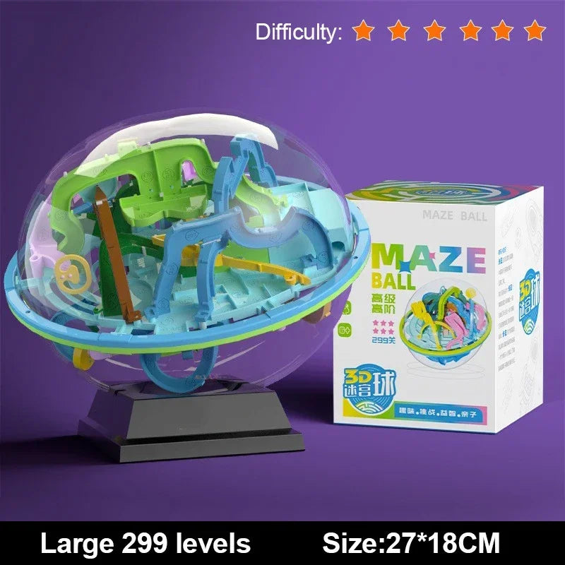 3D Puzzle Ball Maze Toy Children Challenge Obstacle Game Labyrinth Ball 3D Maze Montessori Puzzle Balance Traine Clearance Game