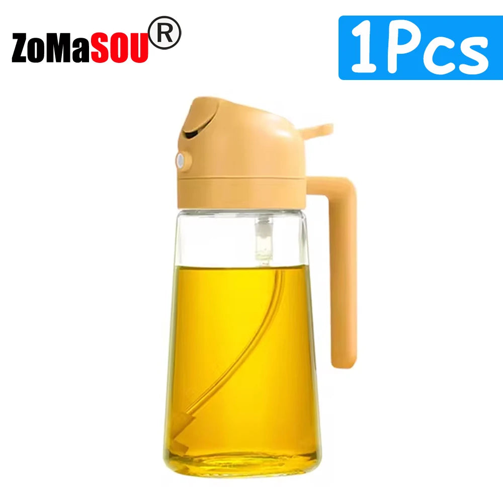 New!1-4Pcs 2in1 Oil Dispenser Bottle BBQ Cooking Oil Sprayer Olive Oil Pourers Sprayer for Kitchen Salad Baking Mister Vinegar