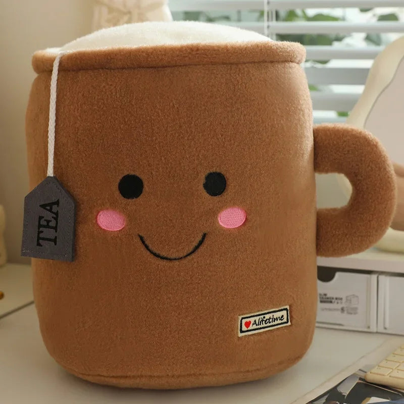 Kawaii Tea Reversible Plush Soft Cute Food Milk Tea Soft Hug Birthday Christm milk tea cup plush toy to send holiday gift