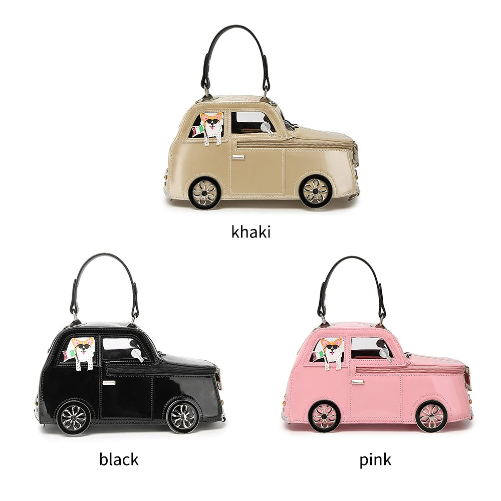 2025 New Cute Cartoon Car Shaped Handbag Ladies Creative 3D Personality Bag Fashionable Ladies Tote Bag