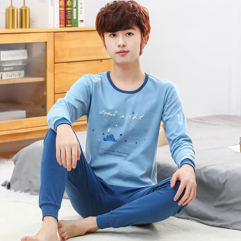 Teenager Boys Animal Cat Pajamas Children's Sleepwear for 12 14 16 Years Kids Pyjamas Cartoon Homewear Cotton Girls Pijamas Suit