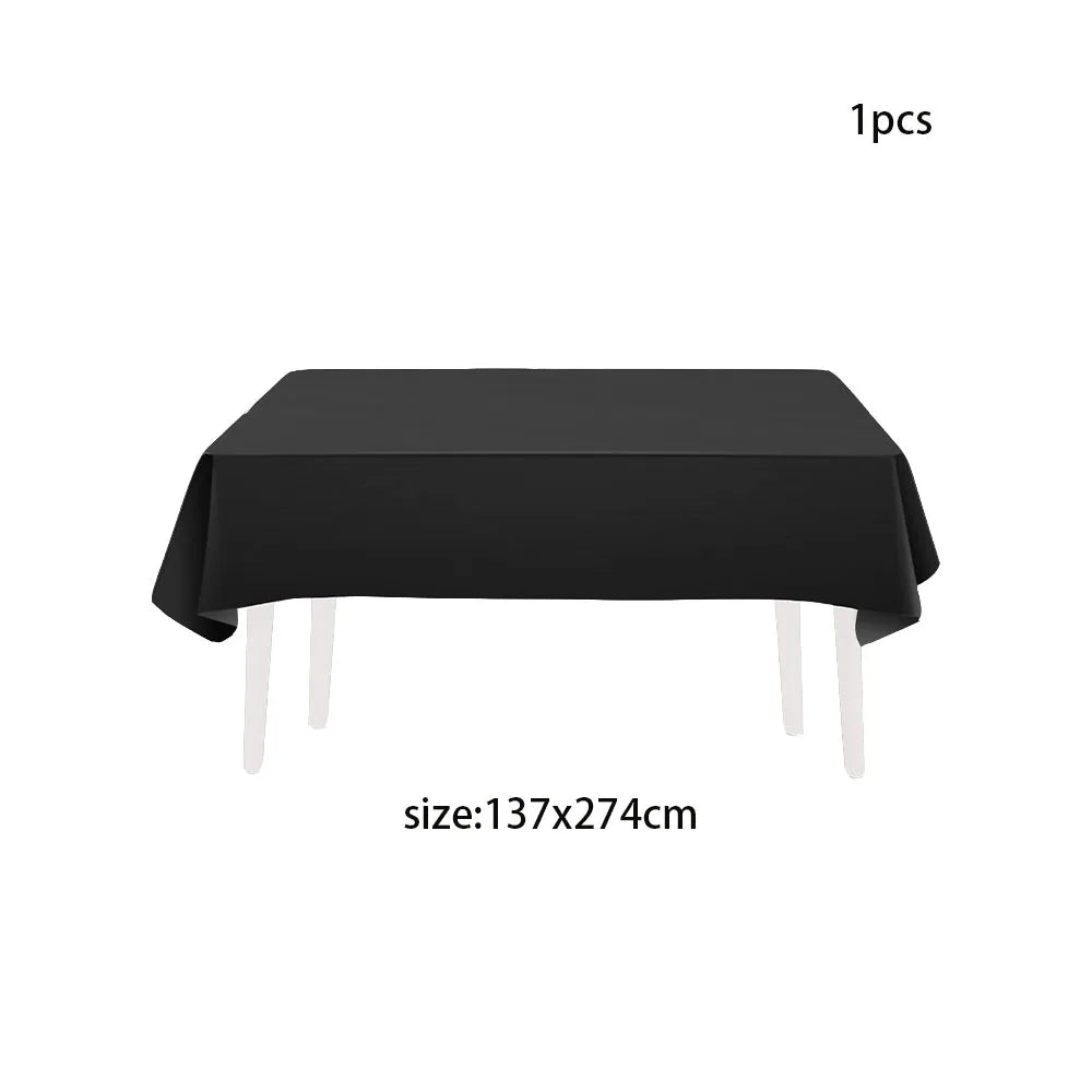 Simple Black Birthday Party Decoration Single theme Boda 20 piece Disposable Tableware Set Plates Cups Papers Tablecloth