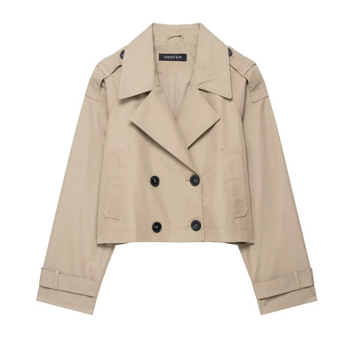 BSAY Fashion Versatile Collar Minimally Double breasted Women's Autumn New Collection 2025 Classic Long Short Windbreaker Coat