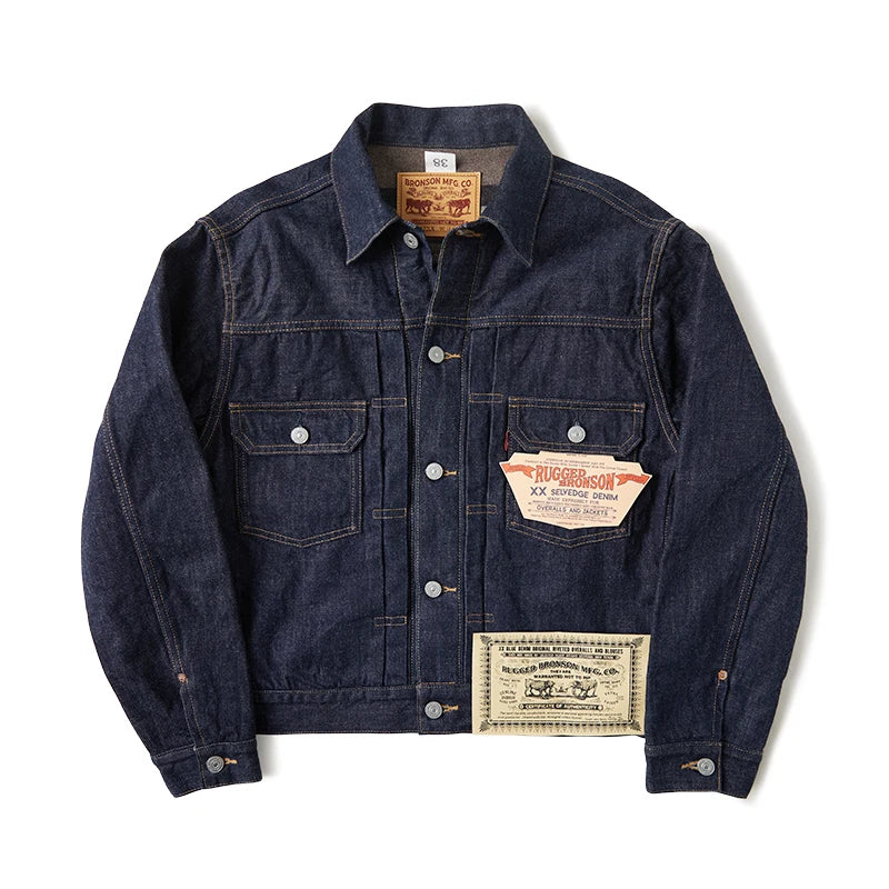 Rugged Bronson 1952 Blanket Lined Type 2 Selvedge Denim Jacket Sanforized 817XX Men's Jean Outerwear 517XX