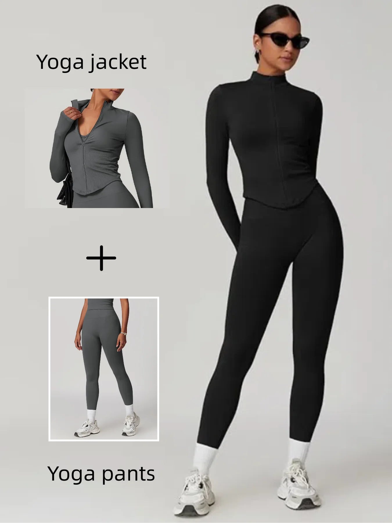 Zipper Stand Collor Jacket Women Crop Tops Yoga Solid Sports Top Long Sleeve Running Sexy Quick Dry Fitness Gym Sport Wear