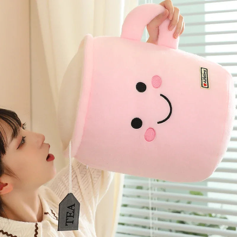 Kawaii Tea Reversible Plush Soft Cute Food Milk Tea Soft Hug Birthday Christm milk tea cup plush toy to send holiday gift