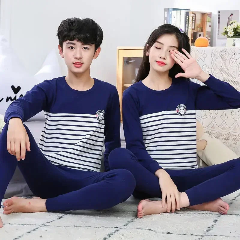 Teenager Boys Animal Cat Pajamas Children's Sleepwear for 12 14 16 Years Kids Pyjamas Cartoon Homewear Cotton Girls Pijamas Suit