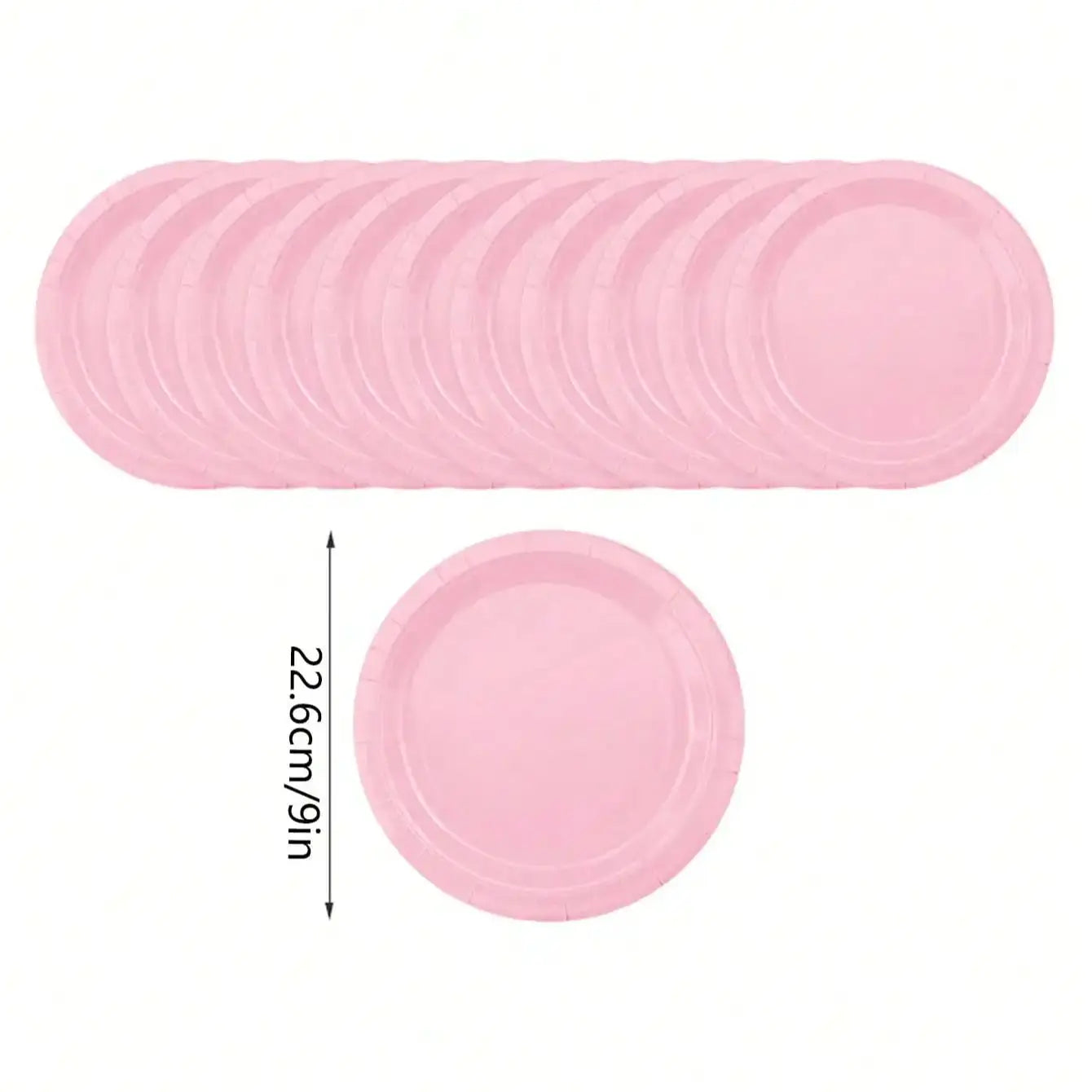 Pink Party Supplies Set Include Paper Plastic Spoons Forks Knives 9/7 Inch Disposable Dinner Dessert Plates
