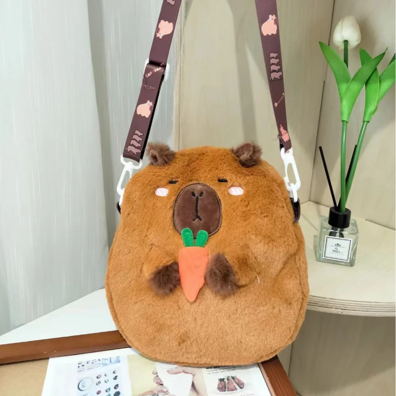 Shoulder Bag Capybara Plush Crossbody Bag Animals Students School Bag Large Capacity Couple Cartoon Knapsack Bags Cute Doll