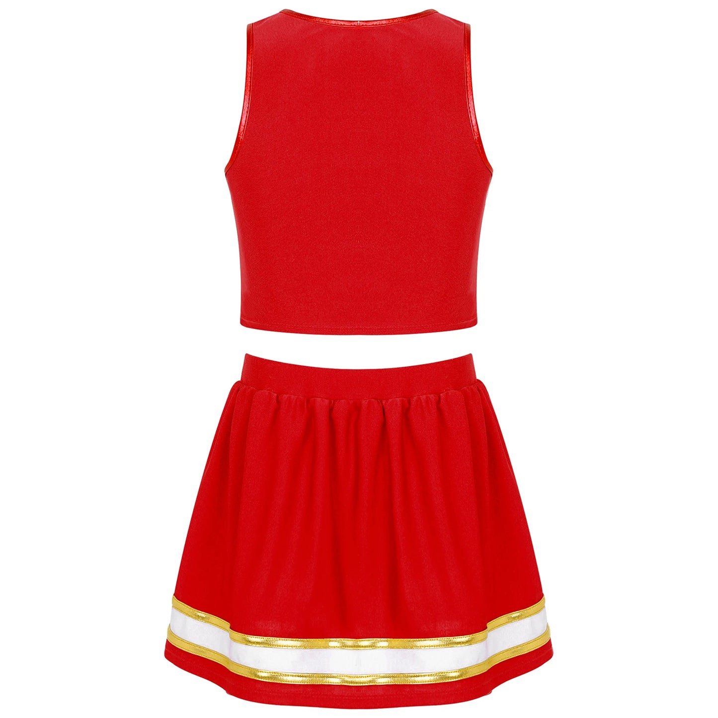 Cheerleader Costume Girls Kids Cheerleading Dance Dresses Pom Pom and Socks Set Cheer School Cosplay Carnival Halloween Clothes