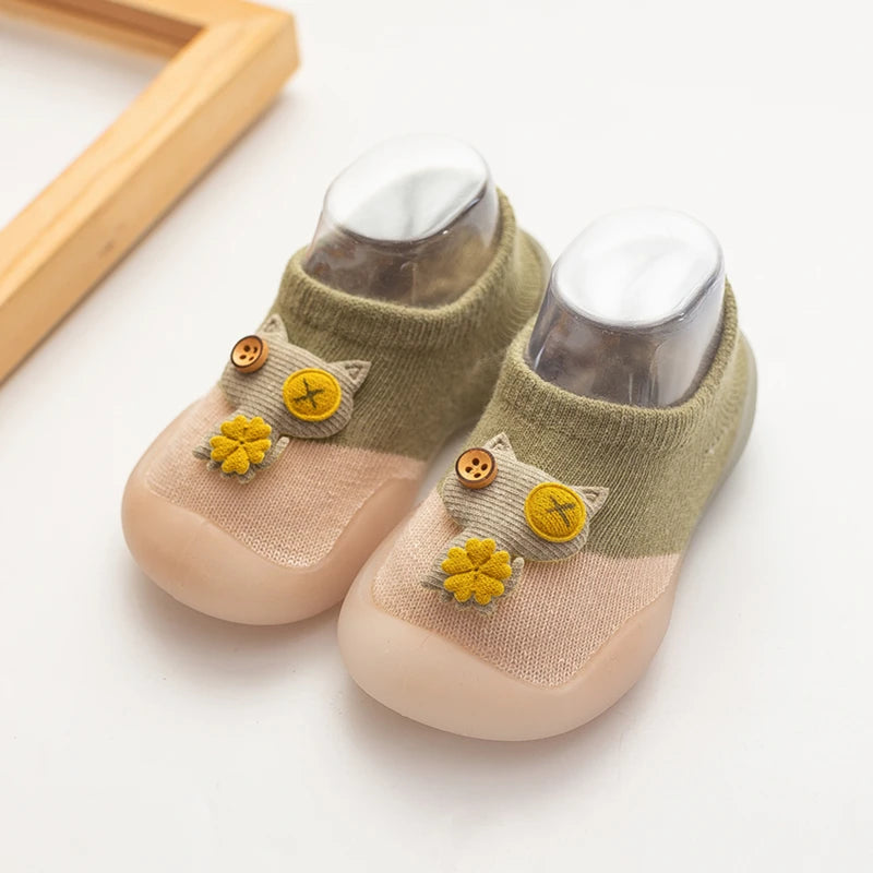 baby socks shoes for spring autumn cute cat style cotton floor shoes soft botton anti-slip first walkers 0-3 years