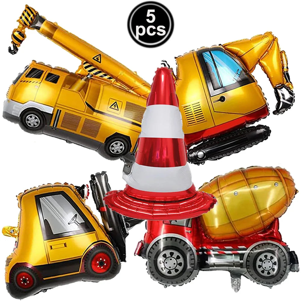 construction truck party tablecloth table runner Engineering excavator theme table cover boy construction birthday party decor