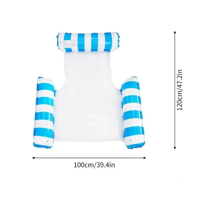 Portable Floating Mattress Quick-Inflate Lounger for Pool Beach All-Ages Summer Water Relaxation Beach Sunbathing Adult Swim Toy