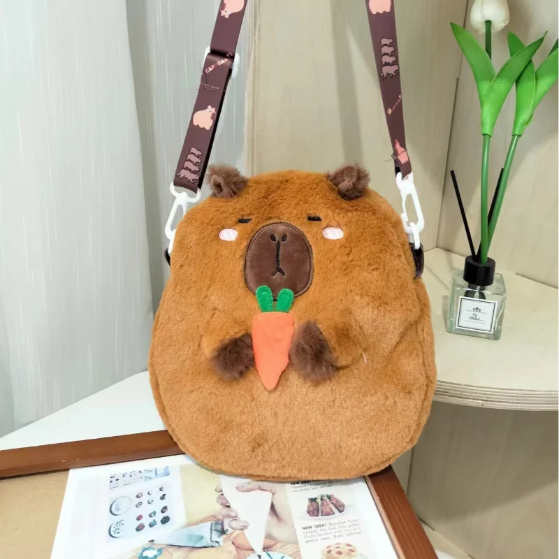 Shoulder Bag Capybara Plush Crossbody Bag Animals Students School Bag Large Capacity Couple Cartoon Knapsack Bags Cute Doll