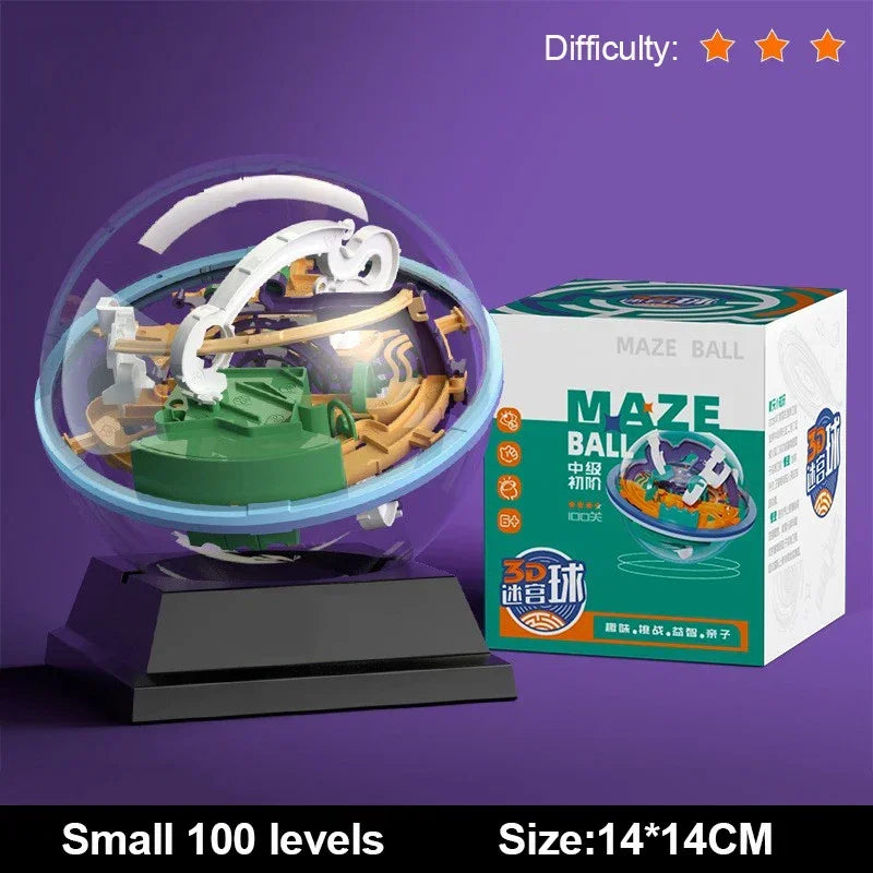 3D Puzzle Ball Maze Toy Children Challenge Obstacle Game Labyrinth Ball 3D Maze Montessori Puzzle Balance Traine Clearance Game