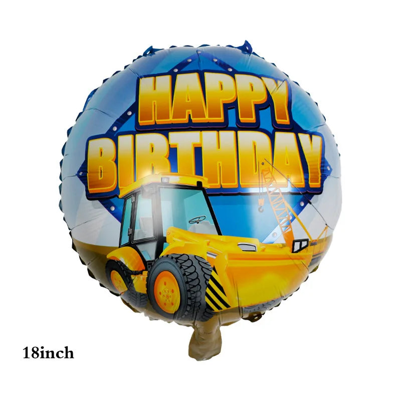 construction truck party tablecloth table runner Engineering excavator theme table cover boy construction birthday party decor
