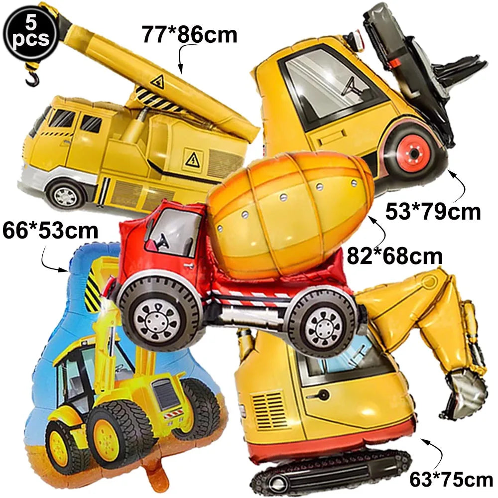 construction truck party tablecloth table runner Engineering excavator theme table cover boy construction birthday party decor