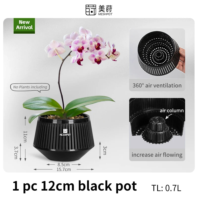 Meshpot Orchid Pot with Holes Plastic Flower Pot Decorative African Violet Pots with Air-Pruning and Good Air Circulation