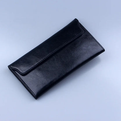 Brand Genuine Leather Women Wallet Long thin Purse Cowhide multiple Cards Holder Clutch bag Fashion Standard Wallet